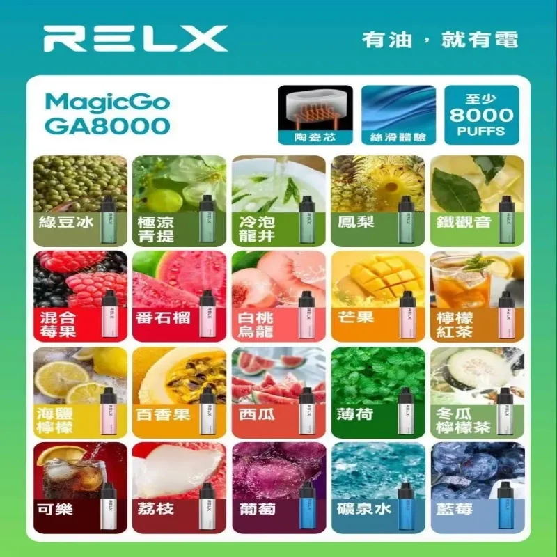 【荔枝】Relx GA8000口拋棄式｜悦刻拋棄式煙桿｜2026全新口味上線